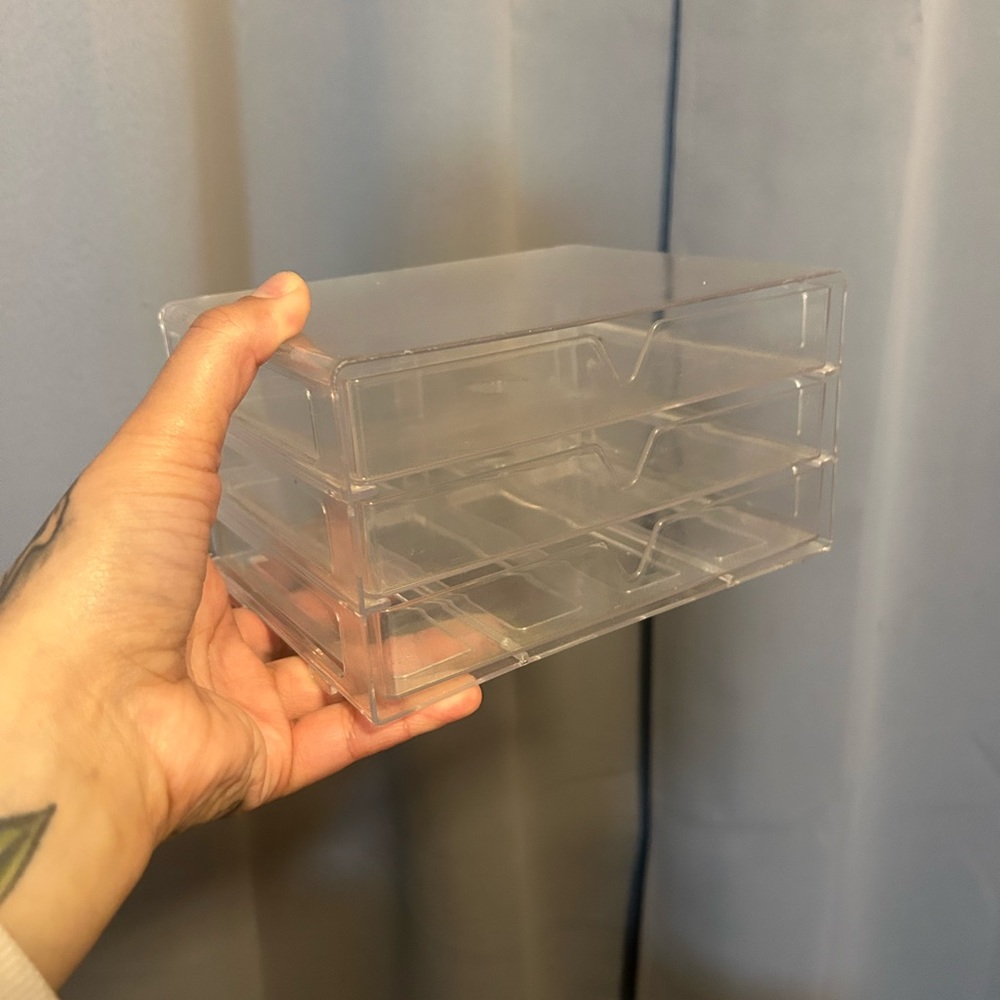Clear plastic bins